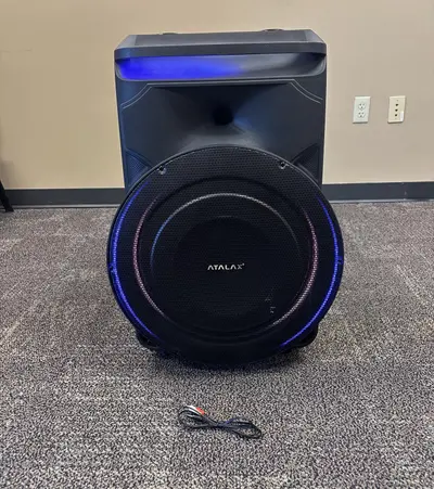 ATALAX Samba Professional Wireless Speaker, 5500W PMPO, Bluetooth, FM, LED Light - Thumbnail 2